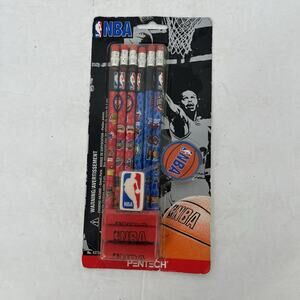 NBA Pentech 1999 Student Pack Pencils Eraser Sharpener Comfort Grip NWT